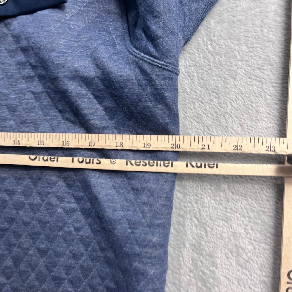 Marine Layer Mens Corbet Quilted Reversible Snap Pullover Blue Olive Large - Picture 4 of 8